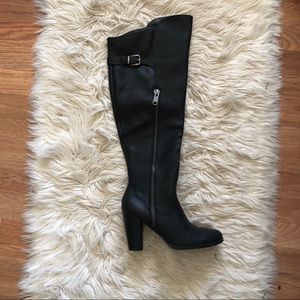 Black knee high boots